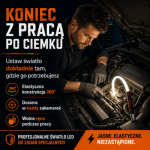 FlexLED 360 - elastyczna lampka LED, która świeci tam gdzie zwykła latarka nie daje rady